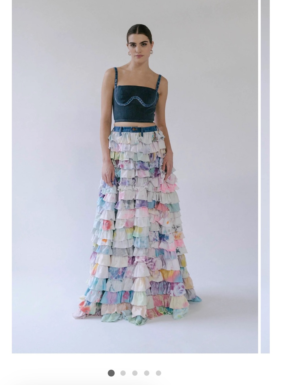 Multi-Color Ruffle Tier Casual Skirt